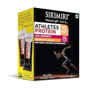 SIRIMIRI PROBIOTIC ATHLETES 20g Protein Bar - Cranberry Orange Pack of ...