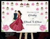 Buy Hindu Wedding Indian Couple Signage Welcome Wedding Sign & Online ...
