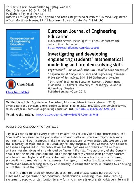 Mathematical Modeling and Engineering Problem Solving 的图像结果