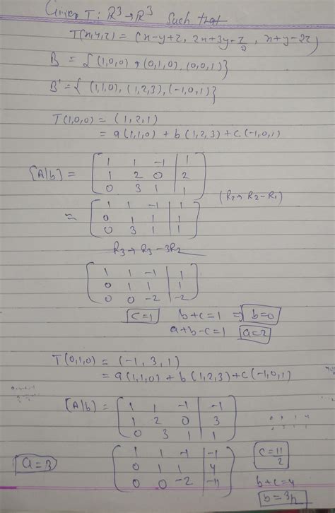 4. find the matrix representing the linear transtormation t:r ...