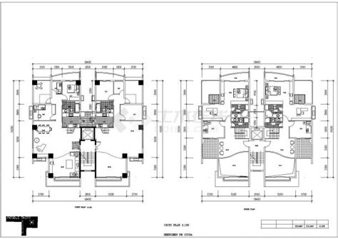 北京某住宅每户144平1梯2户户型设计CAD图纸（含230平复式户型图）_住宅小区_土木在线
