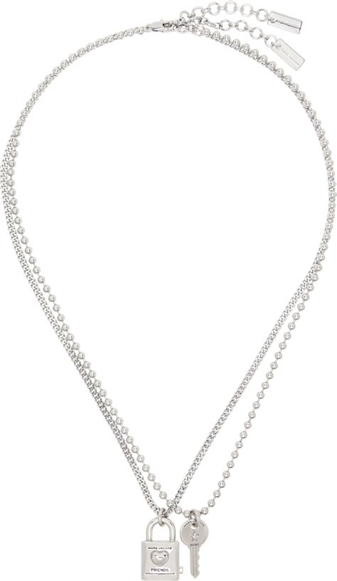 Marc Jacobs Silver Friendship Padlock Necklace Set Marc Jacobs
