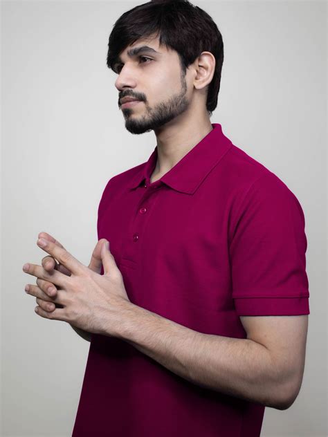 Shadow Maroon Solid Pique Polo T-Shirt | 280 GSM - Doods