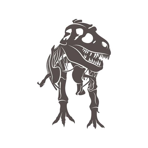 T-Rex-Dinosaurier-Skelett, negative Weltraum-Silhouette-Illustration ...