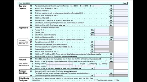 Preparing Form 1040 Lines 16 through 38 - 2022 Tax Returns - YouTube