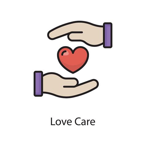 Love Care Vector Filled Outline Icon Design illustration. Love Symbol ...