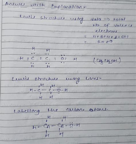 [Solved] 6) Ethanol; CH3CH2OH Draw the Lewis Structure. Include all ...