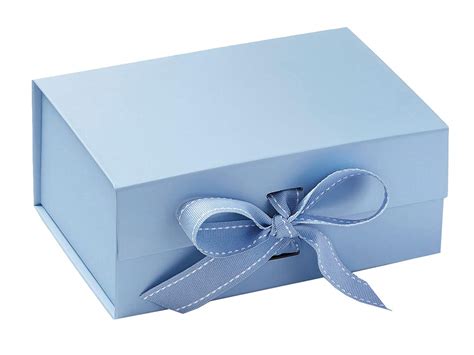 Buy Luxury Premium Blue Gift Box with Changeable Ribbon Clossure Matt ...