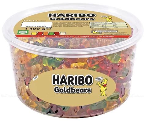 Haribo Goldbears Candy Fruit Jelly Gold Gummy Bear Sweet kid Treat Tub ...