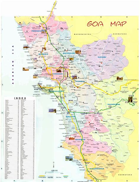 Complete Goa India Map for Tourists Guide | Goa India Tourist Guide ...