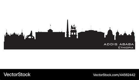 Addis Ababa Ethiopia city skyline Detailed vector silhouette. Download ...