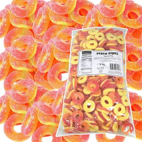 Kervan Gummi Peach Rings Bulk - 5lb – I Got Your Candy