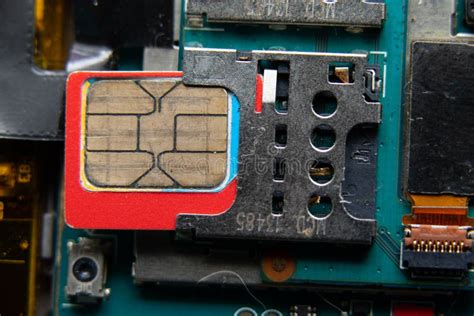 Micro Sim Card Inserted into the Slot of the Disassembled Phone Close-up Stock Image - Image of ...