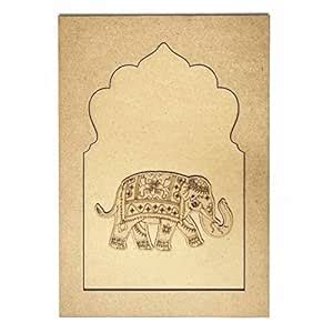 Adikala MDF Jharokha with Elephant Left Side face Engraved Design ...