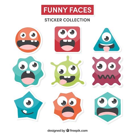 Collection d'autocollants drôle | Vecteur Gratuite