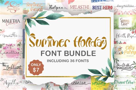 Summer Holiday Font Bundle By Yoga Letter | TheHungryJPEG