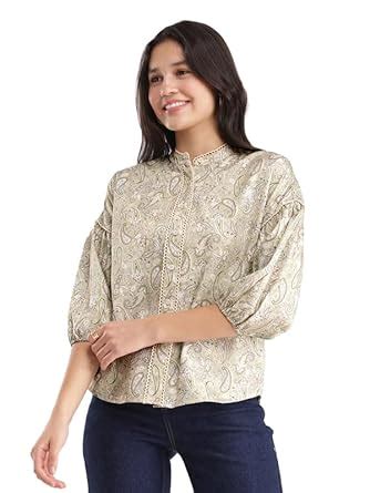 FableStreet Cotton Paisley Top - Green : Amazon.in: Clothing & Accessories