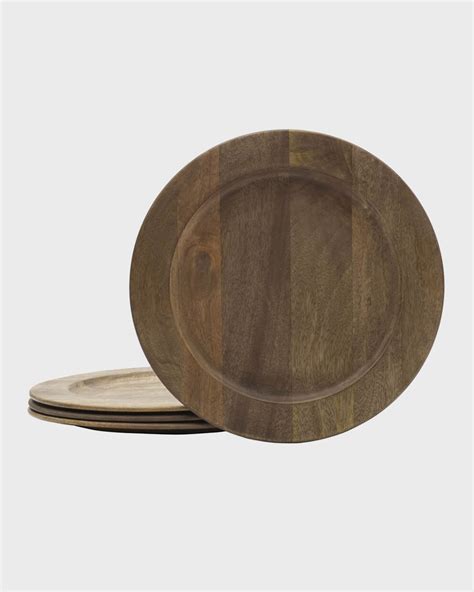 Mikasa Mango Wood Charger Plates, Set of 4 | Neiman Marcus