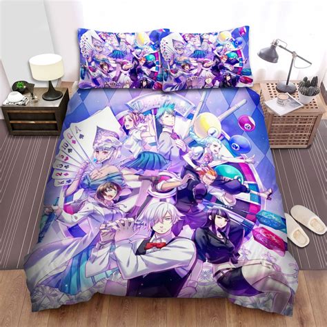 Death Parade Characters With Cards Art Bed Sheets Spread Duvet Cover ...