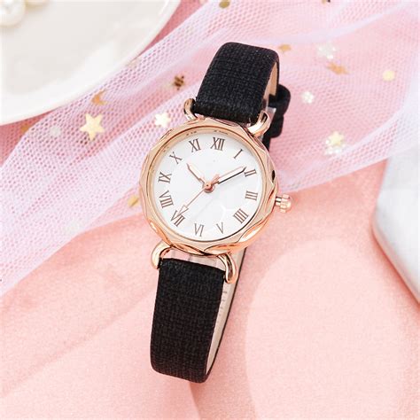 Women's Watches Bracelets Set Rome Font Digital Quartz Wristwatches ...