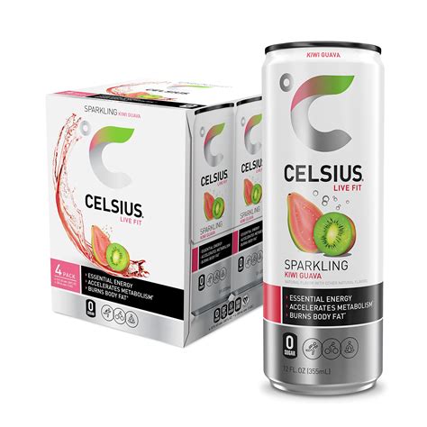 Buy CELSIUS Sparkling Kiwi Guava, Functional Essential Energy Drink 12 ...