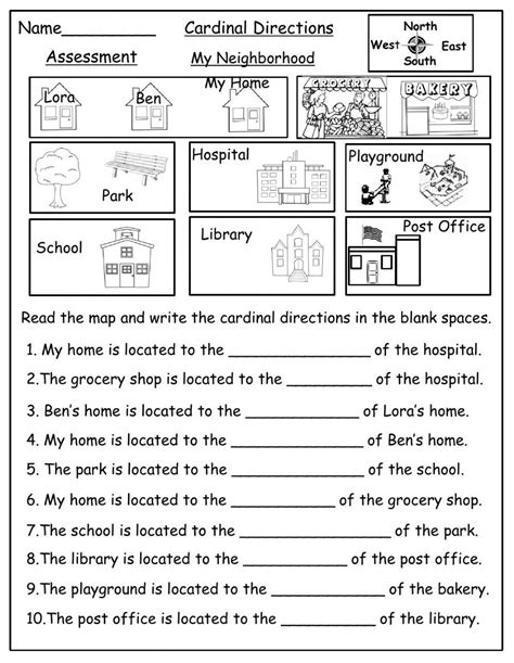 Image result for Free Printable 3rd Grade Cardinal Directions