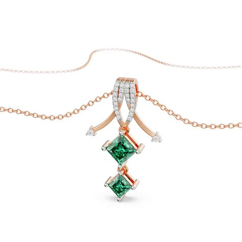 Buy Arrow Emerald Lab Grown Diamond Pendant by Emori!