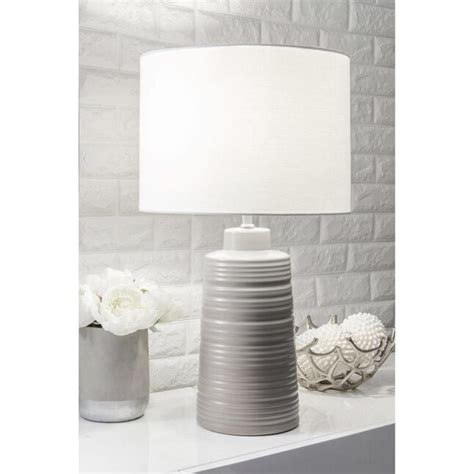 nuLOOM 27-in Light Gray On/Off switch Table Lamp with Linen Shade in ...