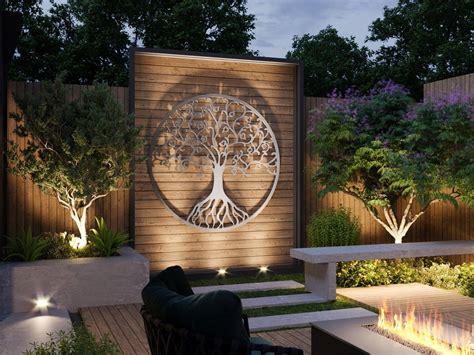 Tree of Life Outdoor Metal Wall Art Sculpture, Extra Large Metal Wall ...