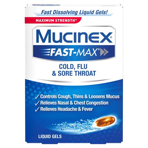 Mucinex® Fast-Max® Cold, Flu & Sore Throat Liquid Gels | Mucinex®