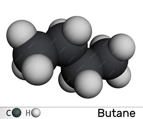 Premium Photo | Butane c4h10 alkane molecule molecular model 3d rendering