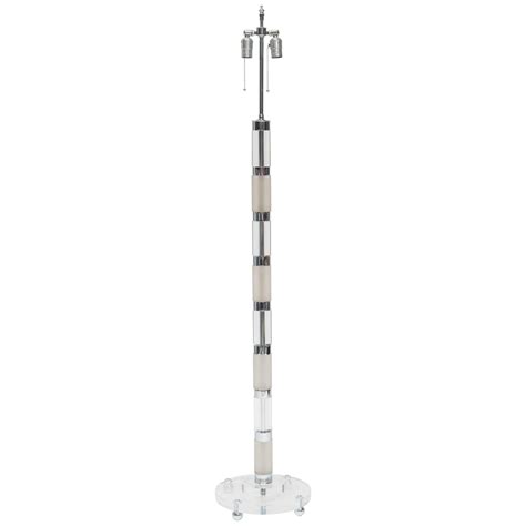 Mid Century Chrome and Lucite Floor Lamp For Sale at 1stDibs