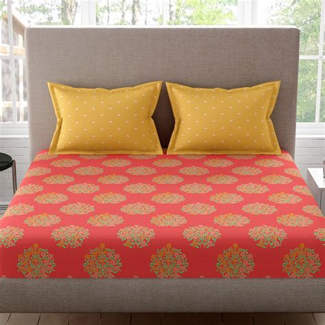Buy PORTICO Sparkle Cotton 144TC Printed 3Pcs Queen Bedsheet Set from ...