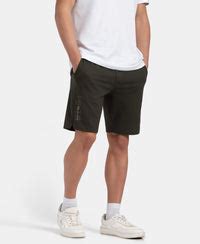 Buy Super Combed Cotton Straight Fit Shorts with Side Pockets - Olive ...