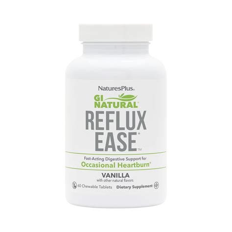 NaturesPlus, Gi Natural, Reflux Ease, Vanila, 60 Chewable Tablets ...