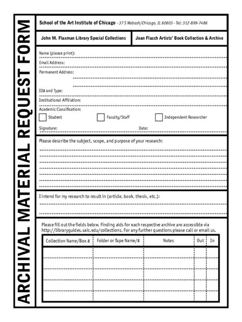 Fillable Online ARCHIVAL MATERIAL REQUEST FORM copy.pdf Fax Email Print ...