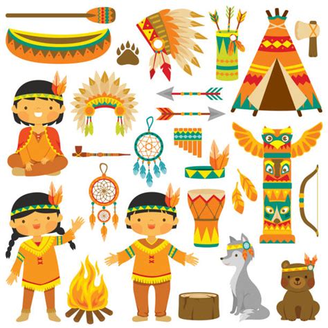 110+ Cute Native American Girls Clip Art Stock Illustrations, Royalty ...