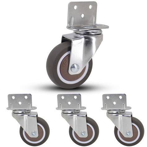 Buy Casoter 2"50mm L-Shaped Plate Swivel Caster, Ball Bearing L-Clip ...
