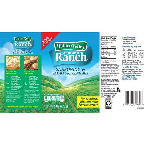 Do Ranch Packets Have Dairy