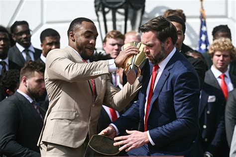 Vice President JD Vance fumbles Ohio State football team's national ...
