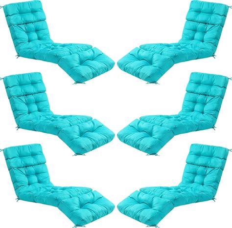 Amazon.com: Barydat 6 Pcs Outdoor Chaise Lounge Cushion Pool Patio ...