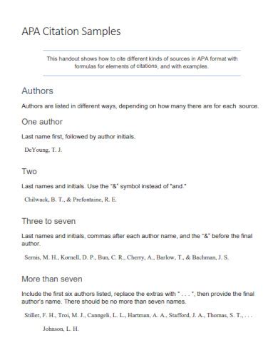 Image result for Internal Citation. APA Example