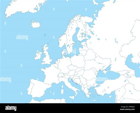 Political map of Europe with borders of the regions Stock Vector Image & Art - Alamy