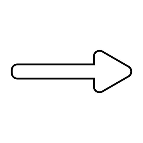 arrow icon outline vector, simple black and white arrow icon, left ...