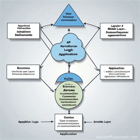 create a three layer architecture diagram showing business Prompts | Stable Diffusion Online - Horizontal Layers