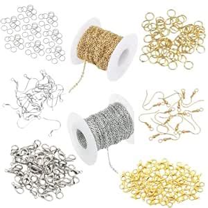 R H LIFESTYLE 182 Pcs DIY Jewellery Making Materials Kit Gold and ...