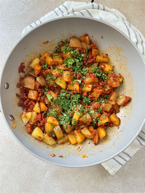 Easy Vegan Papas con Chorizo - Wholly Nourished