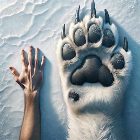 Polar Bear Paw vs Human Hand: A Comparison