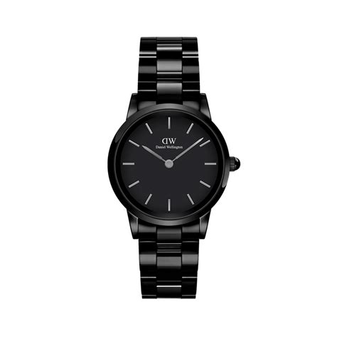 Iconic Link Ceramic - Stylish black ceramic watch 32mm | DW