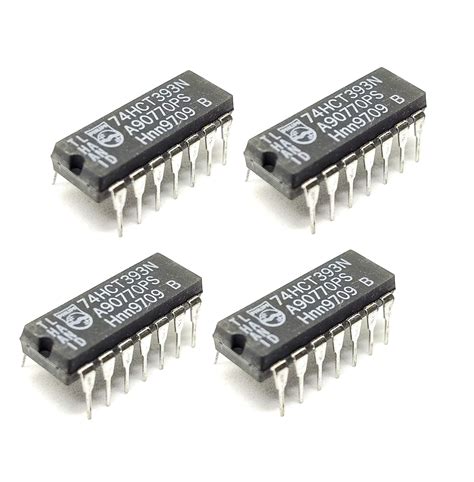 INVENTO 4Pcs 74HCT393N 74393 IC Binary Ripple Counter, HCT Family, 107 ...